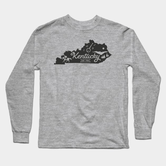 State of Kentucky Graphic Tee Long Sleeve T-Shirt by MN Favorites